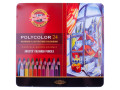 Карандаши цветные художественные Koh-I-Noor "Polycolor" 24цв., заточен., метал. пенал 