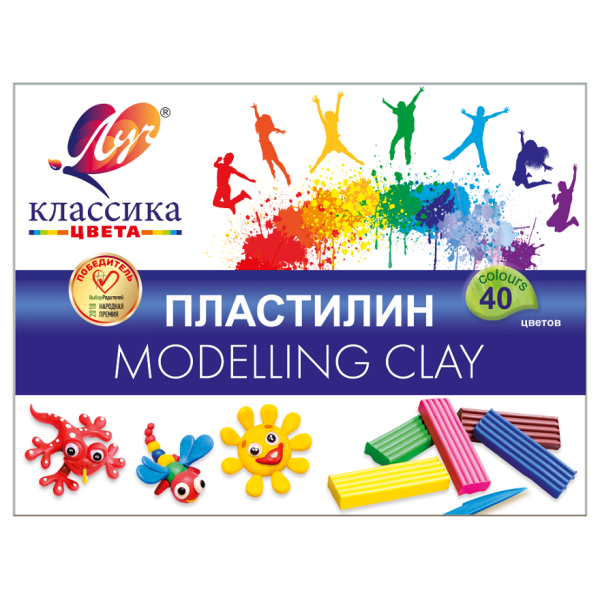 Пластилин 40цв 800гр. "Классика" со стеком, карт.упак. Пластилин 40цв 800гр. "Классика" со стеком, карт.упак.