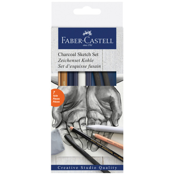 Набор угля и угольных карандашей Faber-Castell "Charcoal Sketch" 7 предметов. Набор угля и угольных карандашей Faber-Castell "Charcoal Sketch" 7 предметов.