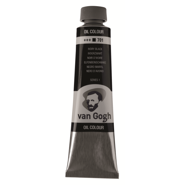 Краска масляная Van Gogh туба 40мл №701 Ivory black. Черный жженая кость Краска масляная Van Gogh туба 40мл №701 Ivory black. Черный жженая кость