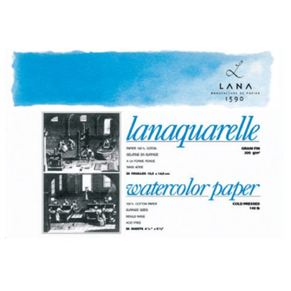 Бумага для акварели "Lana" Lanaquarelle, 300 г/м², хлопок 100%, среднее зерно, 56х76 см. Бумага для акварели "Lana" Lanaquarelle, 300 г/м², хлопок 100%, среднее зерно, 56х76 см.